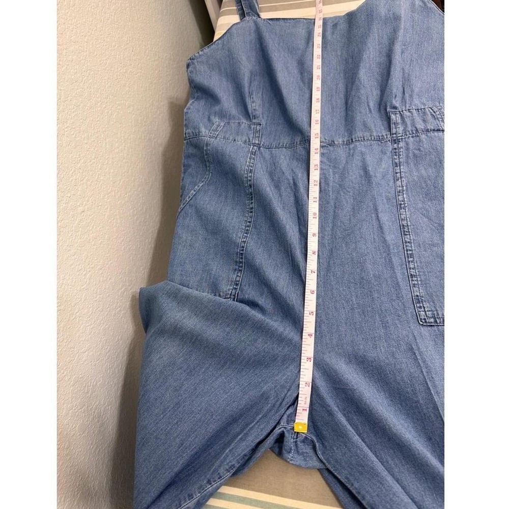 Copper Key Overalls Womens Xl Denim Blue Sleeveless Square Neck Wide Leg - Picture 7 of 9